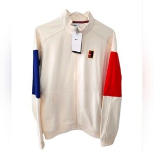 Nike Court Heritage Tennis Jacket Full Zip Loose Fit Athletic Activewear Size S